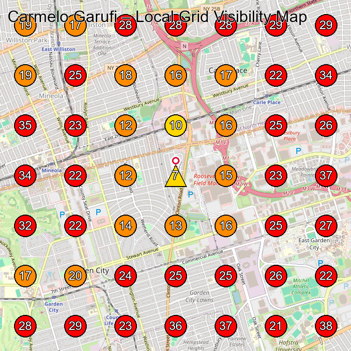 Carmelo Garufi GeoGrid visibility map for Law Firm in Garden City